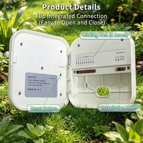 Netro Spark 8 Zone Smart Sprinkler Controller ‌Touch Buttons WiFi App-Based - Image 4