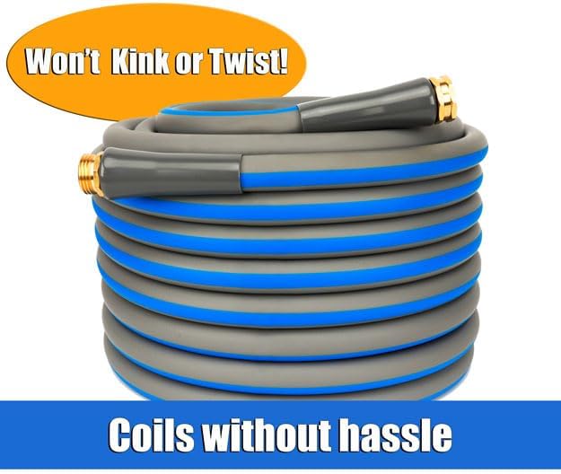 Premium Non-Expandable Water Hose, Heavy Duty, Drinking Water Safe, No Kink, Flexible | Ideal Garden, RV, Marine, & Farm Hose for All-Weather Use with Leakproof Brass Fittings | 5/8" x 75 - Foot - Image 4