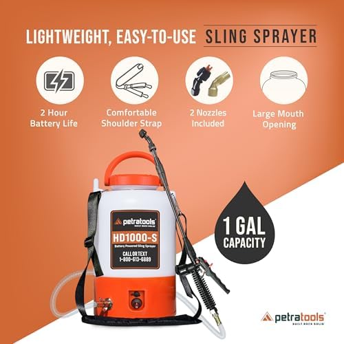 PetraTools HD1000-S 1 Gallon Electric Sprayer - 2-Hour Runtime, 2 Nozzles - Image 6