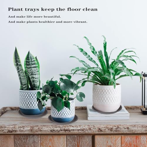 2 Pack of 16 inch Plant Saucer, Large Plant Tray, Heavy Sturdy Plant Drainage Tray for Indoors, Bird Bath Bowls, Sturdy 18 inch Plastic Pot Tray for Planter (Brown) - Image 6