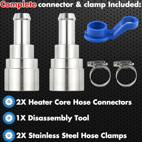 Billet Heater Core Hose Connector, Inlet/Outlet 3/4" Tube x 5/8" - Image 2