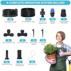 230ft Drip Irrigation System with Quick-Connect,33ft 1/2" Mainline & 197ft 1/4" Tubing Drip Irrigation Kit and 3 Nozzle Types Irrigation System for Garden,Flower Bed, Raised Bed, Greenhouse - Image 7