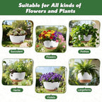 13-inch Oversized Hanging Planter Set of Two,Planters for Indoor and Outdoor Plants.Place Plant pots Across Diverse Settings Including windowsills,Living Room,and Gardens.White-Brown - Image 6