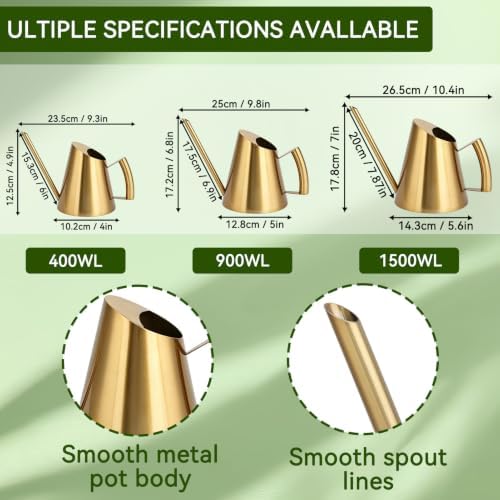 Watering Can, Stainless Steel Watering Can Plant Watering Can Indoor Watering Can Long Spout Indoor Watering Cans for House Plants(900ML) - Image 6