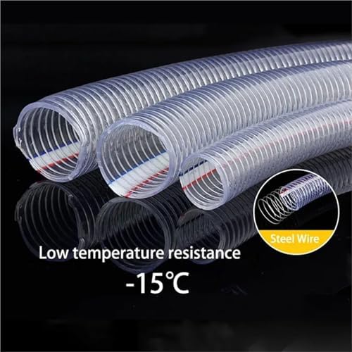 PVC Steel Wire Hose Transparent Soft Pipe Plastic Water Pump Tube Flexible Rubber With Metal Wire Tubing(ID 40mm,2M) - Image 6