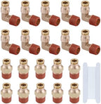 1/4" DOT Quick Push to Connect Fittings Brass Male Straight and 90 Degree Elbows,1/4" OD x 1/4" NPT Thread Air Bag Hose Fittings for Truck Trailers or Industry Air Brake System 21 Pcs by Taiidaues