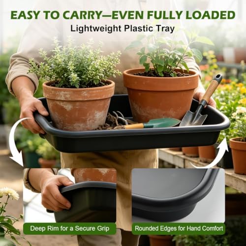 5 Pack Plant Potting Trays -23"x16.5"x4.3" Multifunctional Garden Tidy Tray - Image 7
