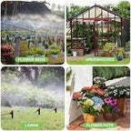 260FT Drip Irrigation System for Garden with 40 Nozzles & Emitters, Garden Watering System with 1/2" & 1/4" Tube and Barbed Fittings - Adjustable Sprinklers Kit for Greenhouse,Lawn,Pond De-Icer - Image 7