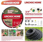 Soaker Hose 150FT 1/2 Inch with Solid Brass Connectors & Garden Stakes Kit, Flexible Leakproof Irrigation System for Garden, Lawn & Landscape - Image 2