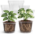 Bluepro Clear Nursery Pots with Saucers, 5/6/8/10 Inch, 12-Pack by Bluepro