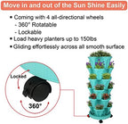 GameXcel Vertical Planter Tower - 6 Tier Stackable Garden Planters with Wheels and Tools Plant Pots for Strawberry Herb Flower and Vegetable Indoor Outdoor Use Teal 2 Pack - Image 7