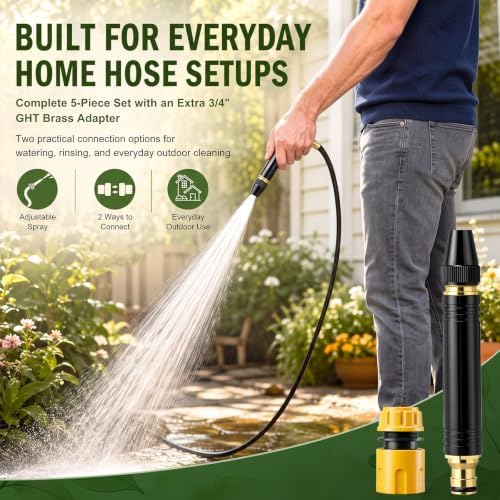 8 Pcs High Pressure Hose Nozzle, Aluminum Garden Hose Nozzles - Image 2