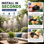 100FT Misters for Outside Patio, Outdoor Misting Cooling System with 20 Brass Nozzles & Filters, DIY Misting Kit for Backyard Garden Greenhouse Deck Umbrella Canopy Pool Porch Trampoline - Image 4