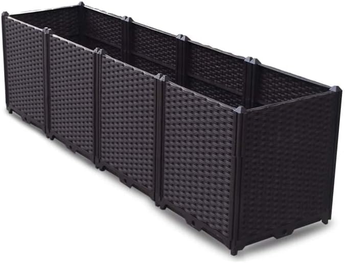 YSUEFIJO Outdoor Raised Garden Bed, Raised Garden Bed Kit Plastic, Planter Box Indoor Rectangular, Planter Raised Beds for Vegetables, for Flowers, Herbs, Fruits by WELCOMETOYSUEFIJO