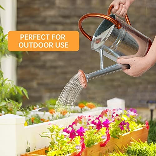 Metal Watering Can for Outdoor Plants, Galvanized Steel Watering Can with Removable spout, 1 Gallon,Perfect Home & Garden Décor Retro Zinc Hue - Image 6
