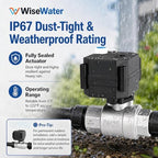 WiseWater 1" NPT Motorized Ball Valve, 9-24V AC/DC Auto Return Fail-Safe - Image 3
