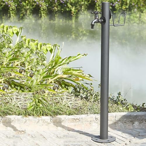 Garden Water Column with Faucet,304 Stainless Steel Vertical Water Column Outdoor Hose Stand ，Landscape Decor Yard Hydrant Fountain ，for Car Washing and Watering by Unknown