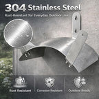 Gardzen 304 Stainless Steel Garden Hose Holder, Heavy Duty Wall Mounted Hanger, Rust-Resistant Outdoor Storage Rack for Backyard, Fence, Garage & Shed (Pack of 2) - Image 3