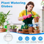 M METERXITY 2-Pack Plant Watering Globes, 9.8 Inch Plastic Self Watering Planter Insert with 2 Stoppers for Indoor/Outdoor Plants, Self Water Devices [Transparent] - Image 2