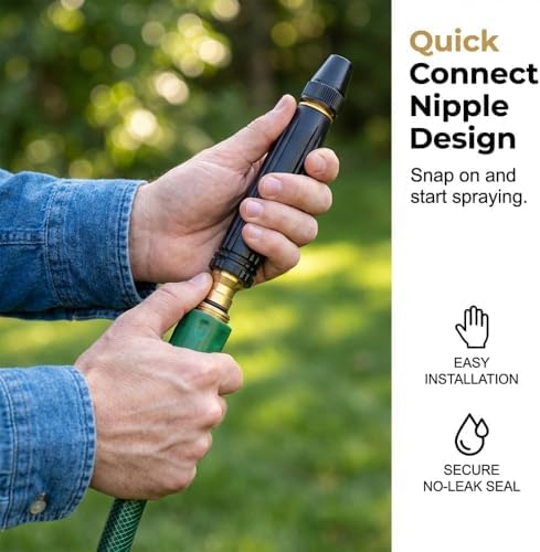 Heavy Duty Adjustable High Pressure Hose Nozzle, 2026 Upgraded Portable High Power Sprayer for Cleaning Car, Driveway, Patio, Yard Watering Plants (3) - Image 5