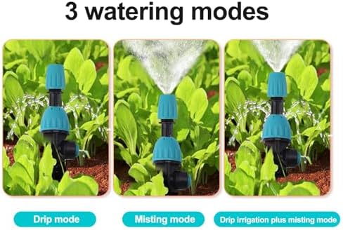 Automatic Watering System Kit for Garden and Greenhouse, 10m Drip Irrigation with 3 Modes, Adjustable Nozzles and Drippers, 12mm 6mm PE PVC Tubing, for Raised Bed Yard Lawn P - Image 7