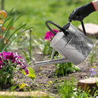 1.75 Gallon Outdoor Galvanized Metal Watering Can for Garden Plants, Vintage Zinc Watering Can with Removable Spray Spout, Ideal for Outdoor Use (Silver) - Image 3
