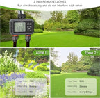 banapoy Sprinkler Timer, Outdoor 2 Zone Water Hose Timer, Sprinkler Irrigation Controller for Lawn Yard Garden Automatic Watering Compatible with 3/4-1/2 Inch Faucet - Image 5