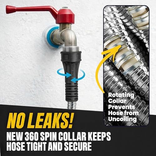 BIONIC STEEL 50 Ft Metal Garden Hose with Sprayer Nozzle - Image 5