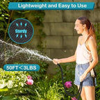 Garden Hose 25ft/50ft/100ft, Non-Expanding Garden Water Hose 7.5 15 30 Metres, Flexible Durable Kink-Free Water Hose, Garden Hose for Outdoor, Yard, Lawn, Car Wash, Marine and Camper (Black, AWS-100) - Image 5