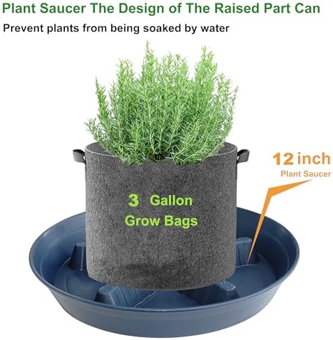 4 Pack Plant Saucer 12 inch, 8 10 14 17 inch, Plant Stand Plastic Plant Saucers for Indoors Outdoor, Heavy Duty Flower Saucers for Potted Plants, Pot Saucers for Plants, Grow Bags Saucers - Image 5