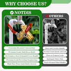 Full Flow Hose Splitter 2 Way Heavy Duty & Brass Garden Hose Shut Off Valve with Full-Flow Design - Image 2
