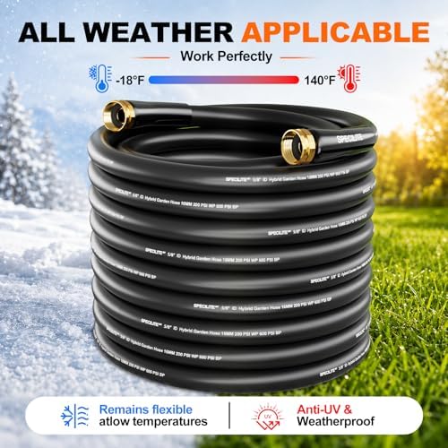 SPECILITE Garden Water Hose 50 ft x 5/8 in, 2-in-1 for Reel, RV, Yard - Image 7