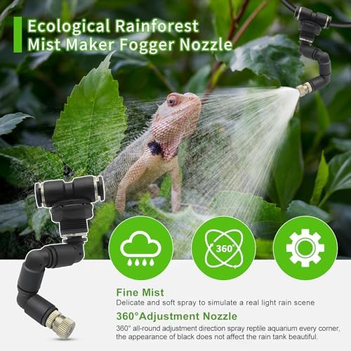 Reptile humidifier, LCD with Timing Function, time Length and Interval can be Set, Reptile Spray System with 6 Spray nozzles,misting System for Reptiles of Amphibians, Tanks, Paludarium - Image 3
