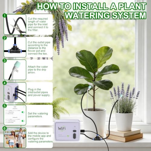 WiFi Dual‑Channel Automatic Drip Irrigation System, Remote Plant Waterer - Image 5