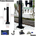 Garden Water Column Outdoor Post Faucet Stainless Steel Vertical Water Fountain Courtyard Retro Post Freestanding Hose Holder with Faucet(95CM/37.6IN) - Image 7