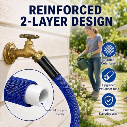 50FT Garden Hose, 5/8-Inch Flat Ultra Lightweight Flexible & Kink Free - Image 4