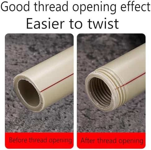 Pipe Thread Cutting Tool, Electric Drill Compatible Pvc Pipe Threader Kit, Thread Trimming and Angle Bolt Repair Tool, Garden Hose Thread Die, 1/2", 3/4" (A+B) - Image 4