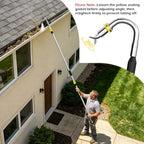 24FT Reach Telescopic Gutter Cleaning Tool, 8-15FT Gutter Cleaner from the ground with 360°Rotatable Duckbill Metal Head, Shut Off Valve, Leak-Proof Gutter Cleaning Wand for Garden Hose - Image 5