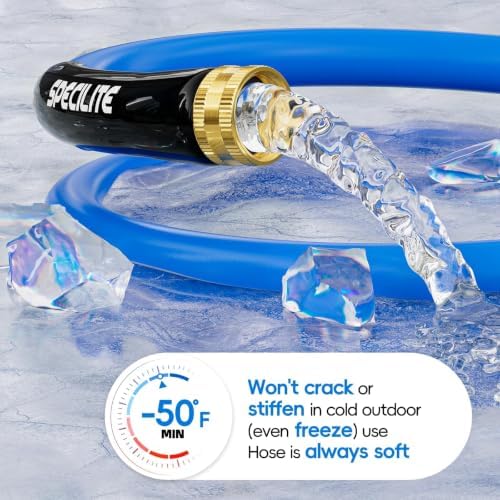 SPECILITE Female to Female Hot/Cold Garden Water Hose 5 ft x 3/4", Blue - Image 3