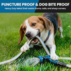 Metal Garden Hose 50FT, Stainless Steel Water Hose with 10 Function Nozzle, Solid Brass Fittings, Lightweight, Kink-Free & Dog Chew Proof for Lawn, Yard, RV, Car Wash, 550PSI - Image 2