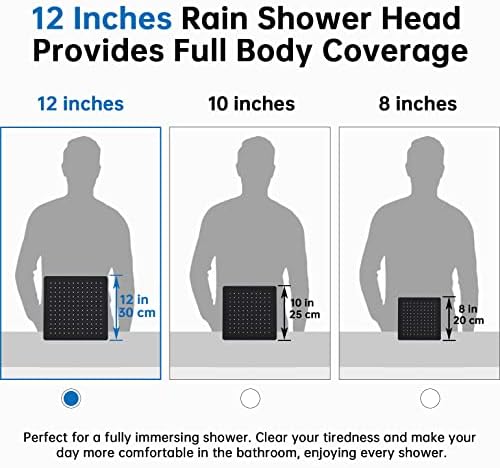 G-Promise All Metal 12 Inches Rainfall Shower Head with Handheld Combo - Image 2