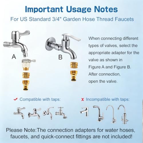 High Pressure Hose Nozzle, Pressure Washer Gun with 360° Rotating Head, 4 Adjustable Spray Modes Power Washer Nozzle for 3/4" Garden Hose, Suitable for Car Yard Patio Pets Washing (C) - Image 5