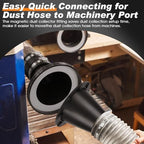 4" to 2.5" Magnetic Dust Collection Fittings for 2-1/2” Shop Vacuum Hose - Image 3