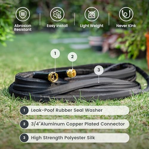 Giraffe Tools Garden Hose 50FT Lightweight Lay Flat Water Hose with AW505/8 Retractable Garden Hose Reel 5/8" x 115+5 ft - Image 7