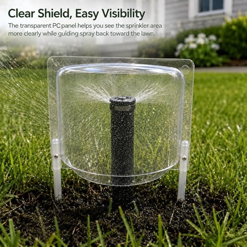 4 Pcs Clear PC Sprinkler Splash Guard 10.62 in Soil Stakes - Image 2