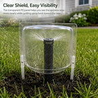 4 Pcs Clear PC Sprinkler Splash Guard 10.62 in Soil Stakes - Image 2
