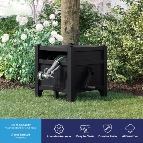 Hideaway Garden Hose Reel Storage Cabinet - Image 6