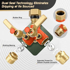 Hose Splitter 2 Way Heavy Duty, Garden Hose Splitter- Full Metal Body Y Type with Dual Shut Off Valves, 3/4" Standard Threads, Leak-Proof Dual Outlet Splitter for Sprinklers and Irrigation Systems - Image 4