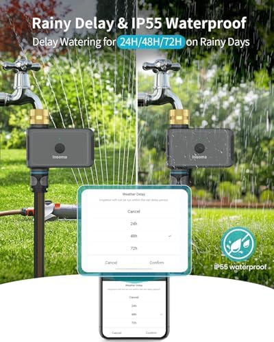 WiFi Water Timer Brass Inlet, 2.4GHz Smart Sprinkler Timers, 1 Zone Hose Timer with WiFi Hub, Voice/App Control with Alexa & Google Assistant, Auto/Manual Watering, Rain Delay, for Garden, Yard, Lawn - Image 6