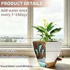 4-Pack Large Self Watering Pots for Indoor Plants, 12/10/9/8 Inch Planters with Visible Water Level Window, Automatic Watering System for Monstera, Fiddle Leaf, Herbs, Succulents, White - Image 3